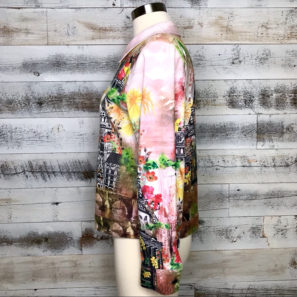 Impulse California Pink Green Stretch Jacket Top - Picture 3 of 11